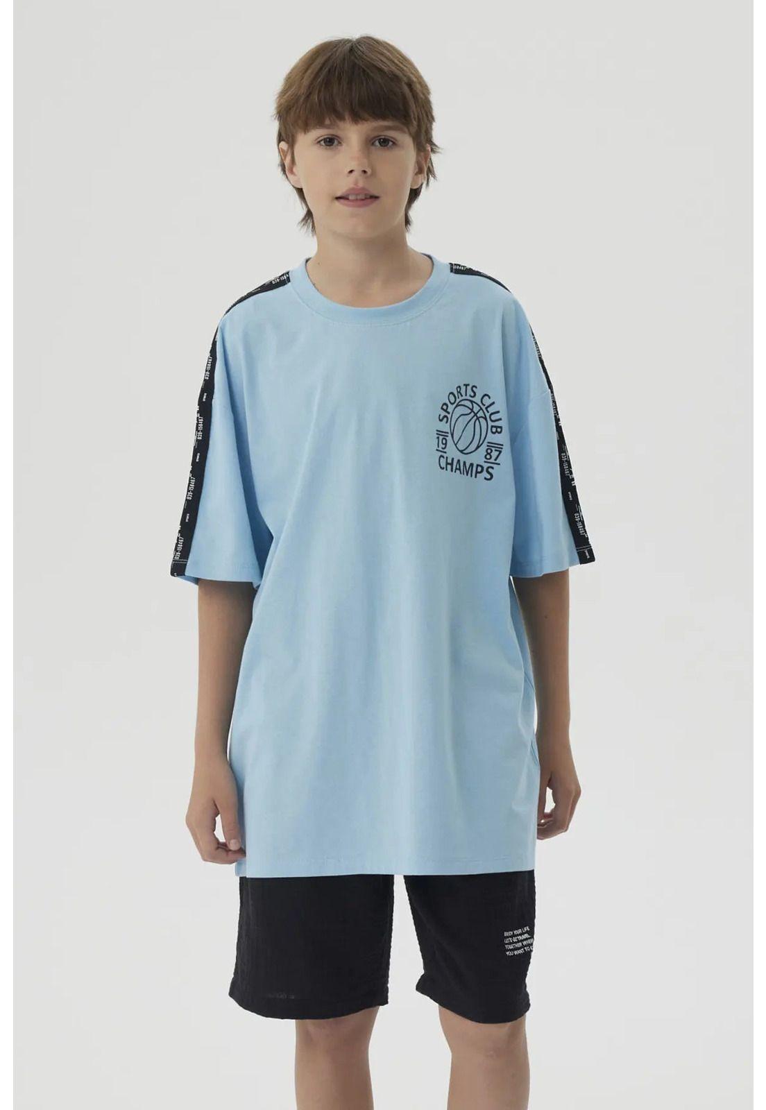 Polera Niño Tape Celeste-0