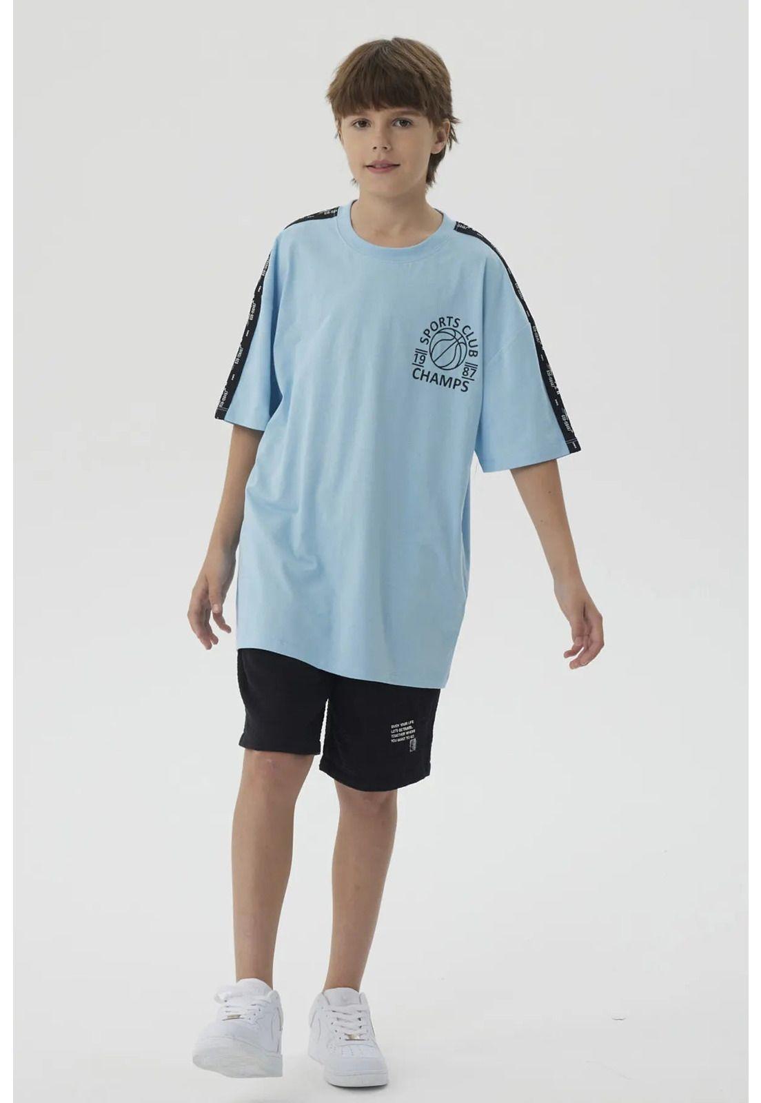 Polera Niño Tape Celeste-3