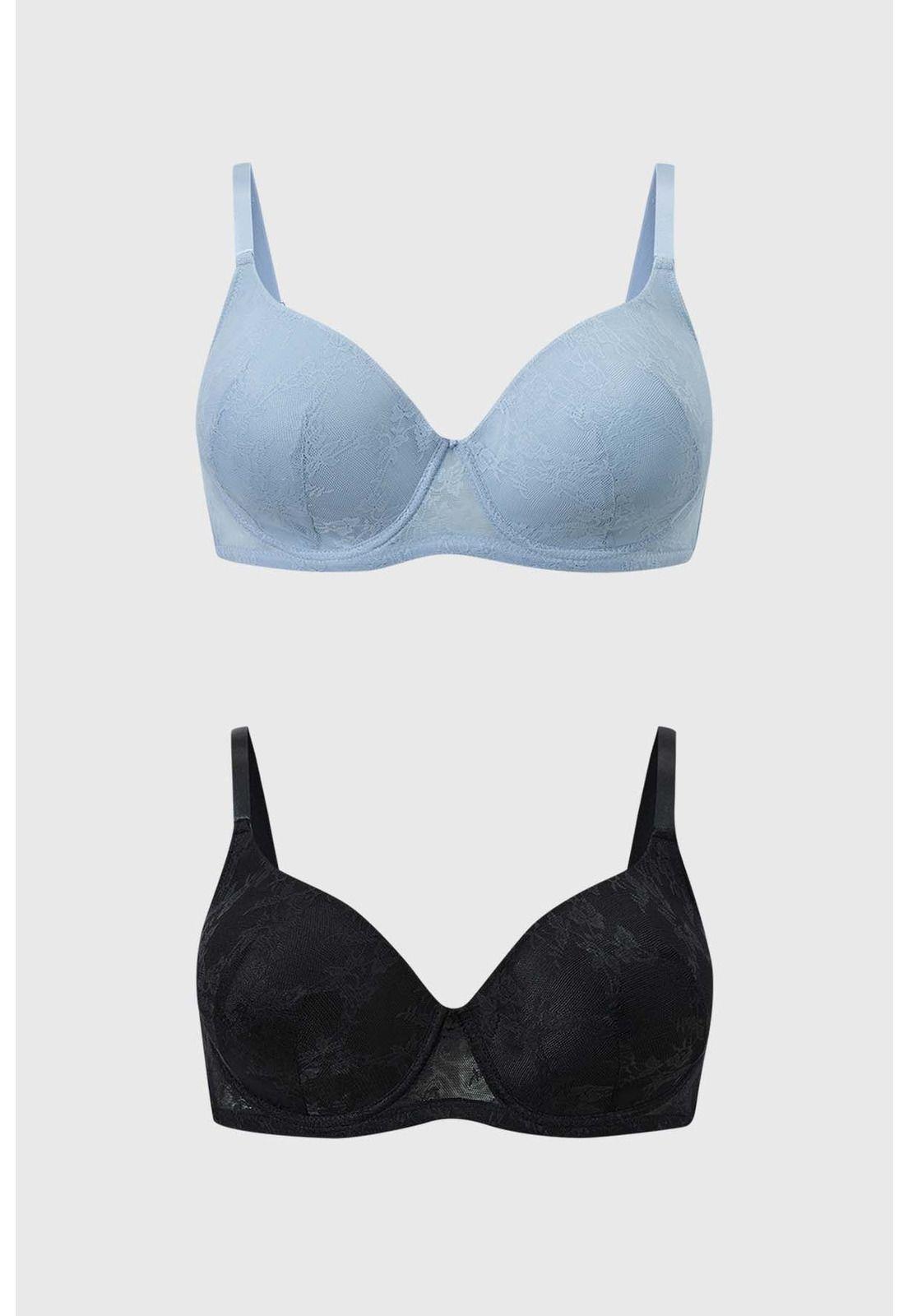 Sostén Mujer Bipack Support Full Encaje Azul Claro-0