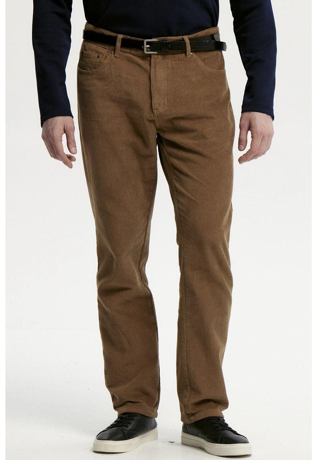Pantalón Hombre Cotelé Café Claro-0