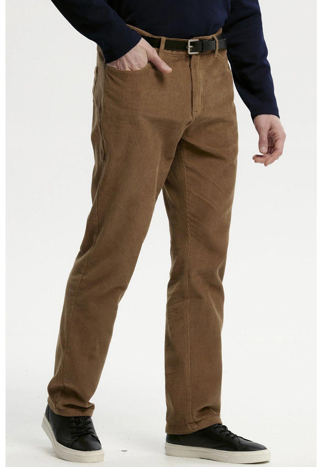 Pantalón Hombre Cotelé Café Claro-1