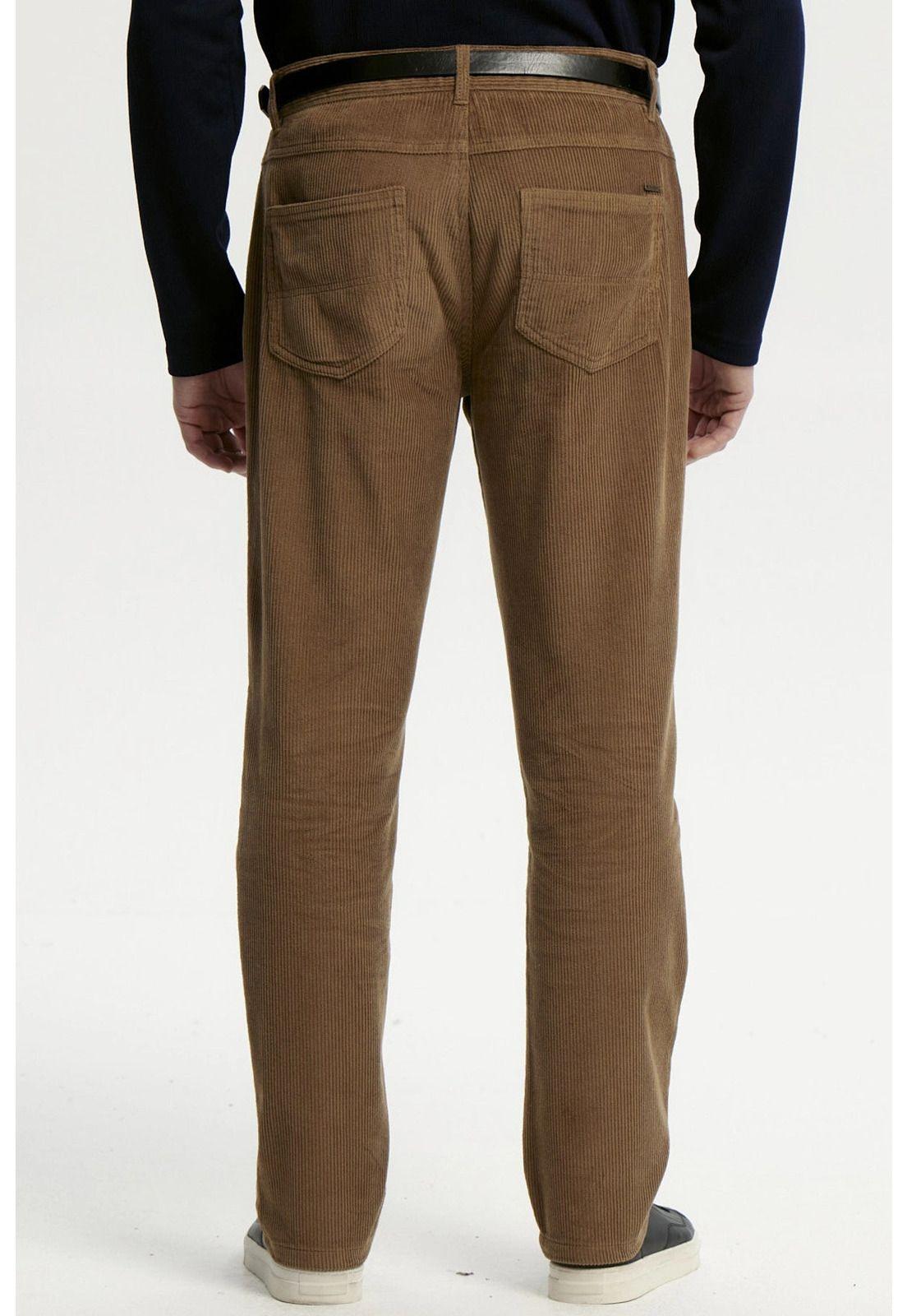 Pantalón Hombre Cotelé Café Claro-2