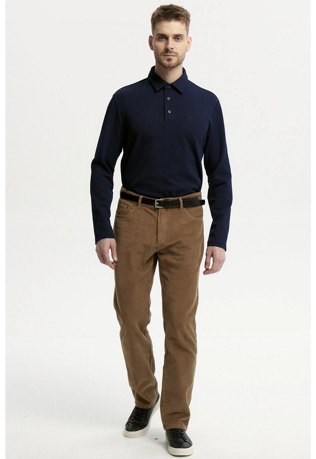 Pantalón Hombre Cotelé Café Claro-3