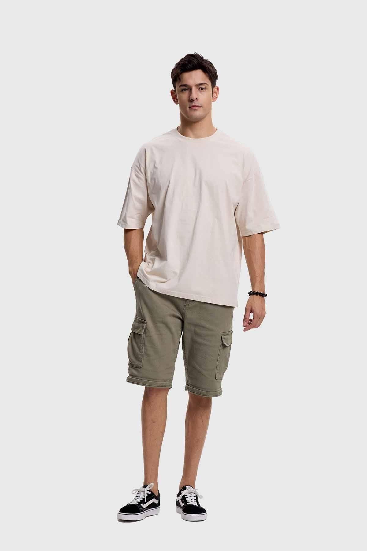Polera Hombre Oversize Beige-2