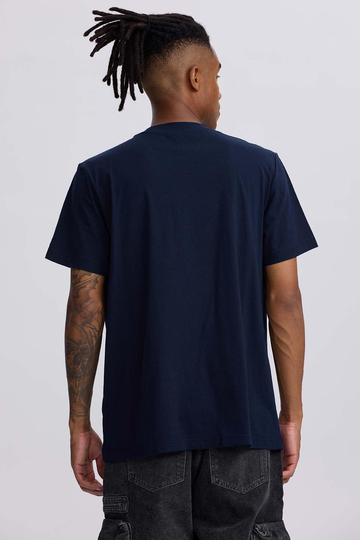 Polera Hombre Bolsillo Contraste Azul-2