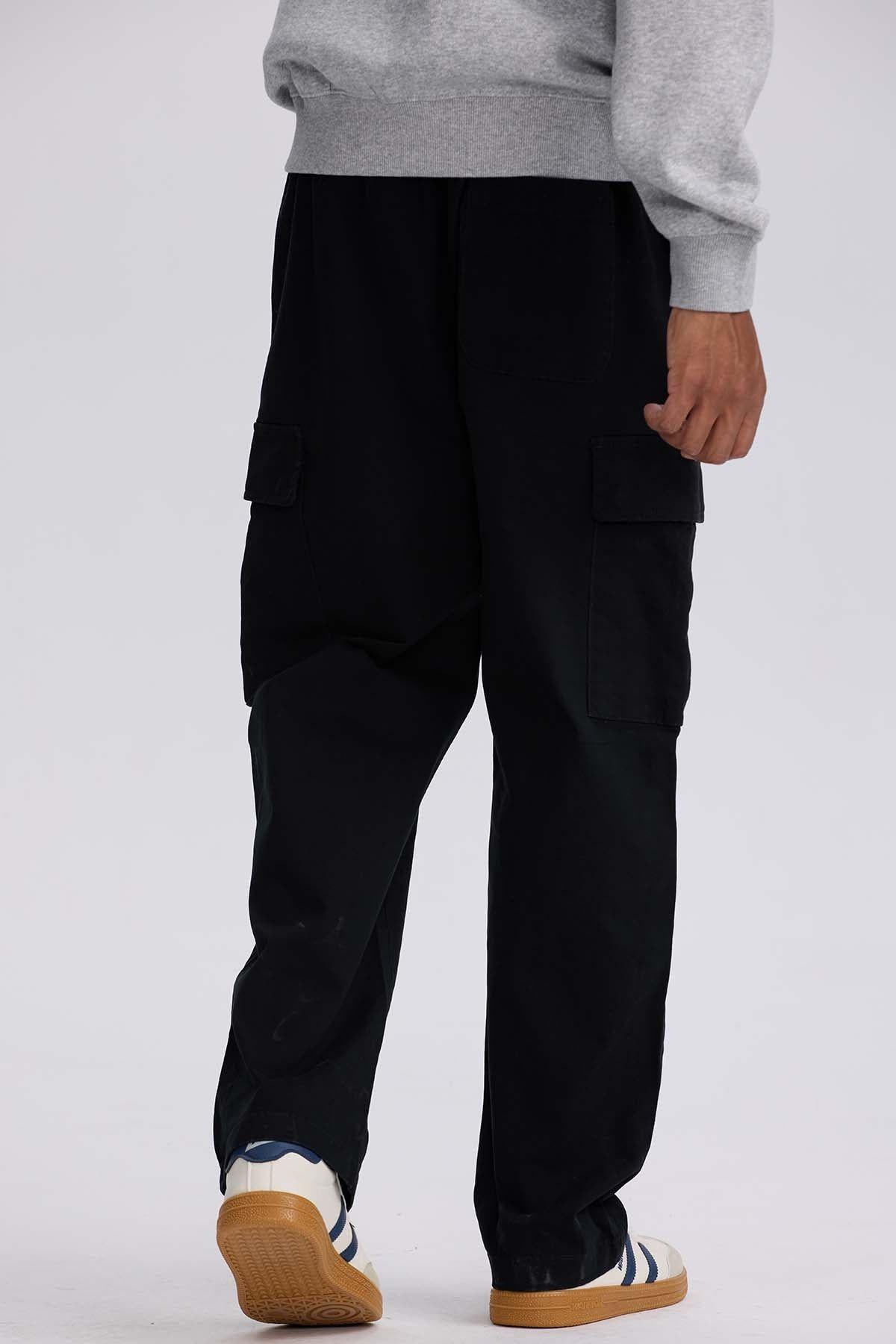 Pantalón Hombre Cargo Calce Recto Negro-2