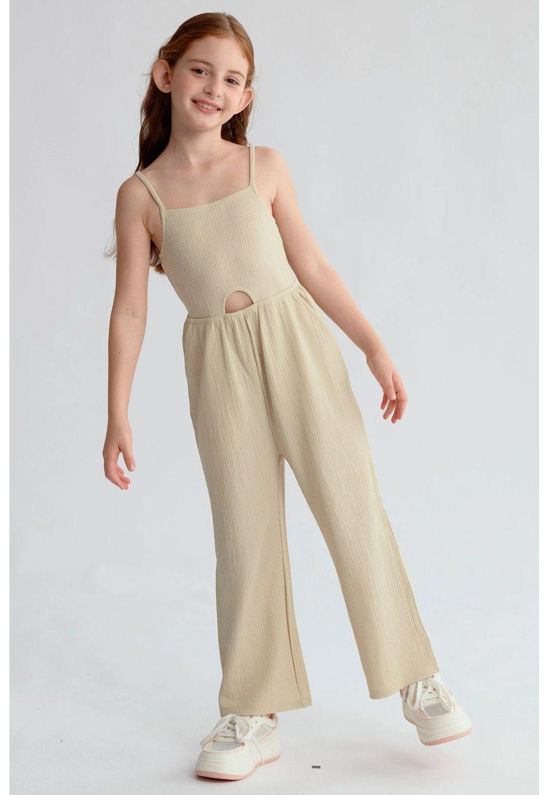 Enteritos Niña Largo Fiesta Beige-0