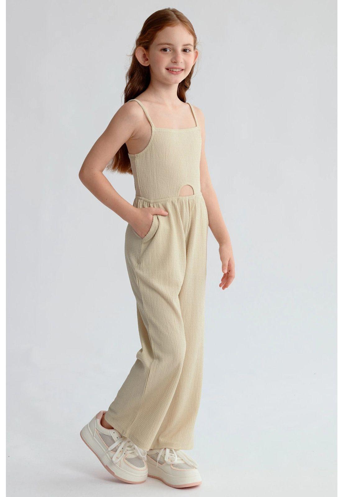 Enteritos Niña Largo Fiesta Beige-1