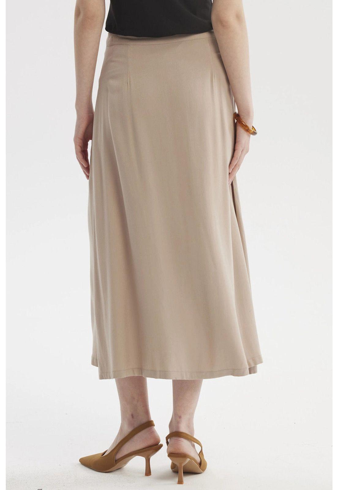 Falda Mujer Midi Beige Claro-2