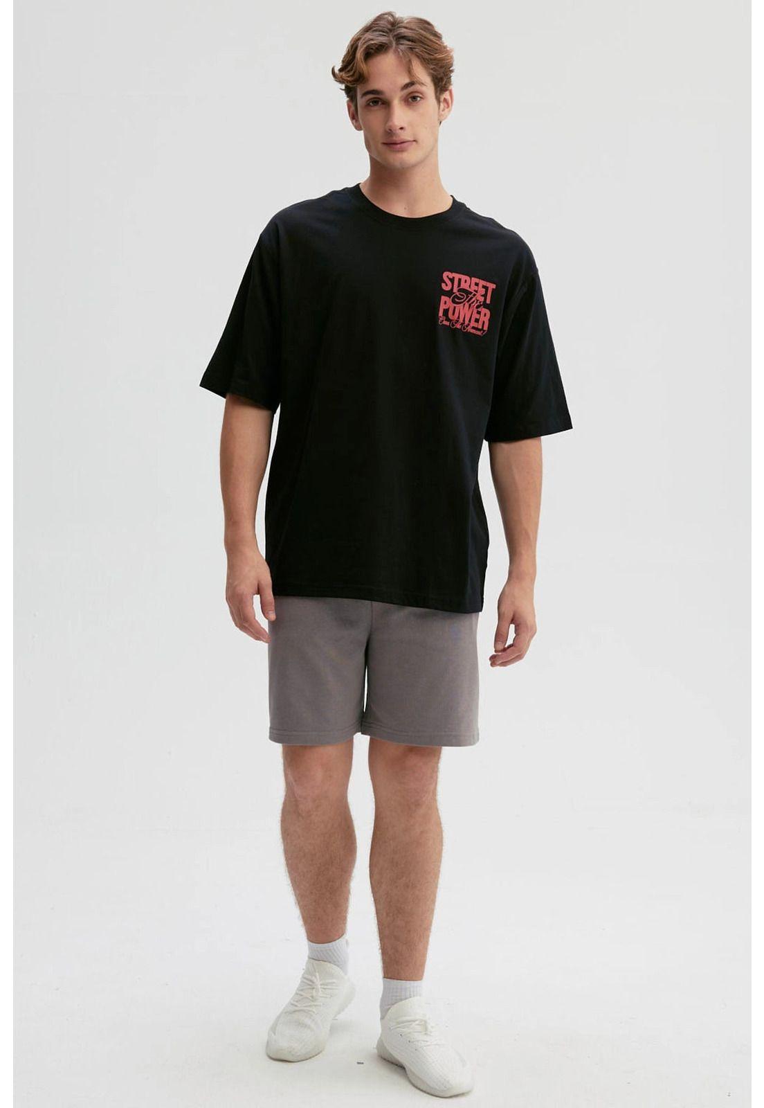 Polera Hombre Doble Print Negro - XI-3