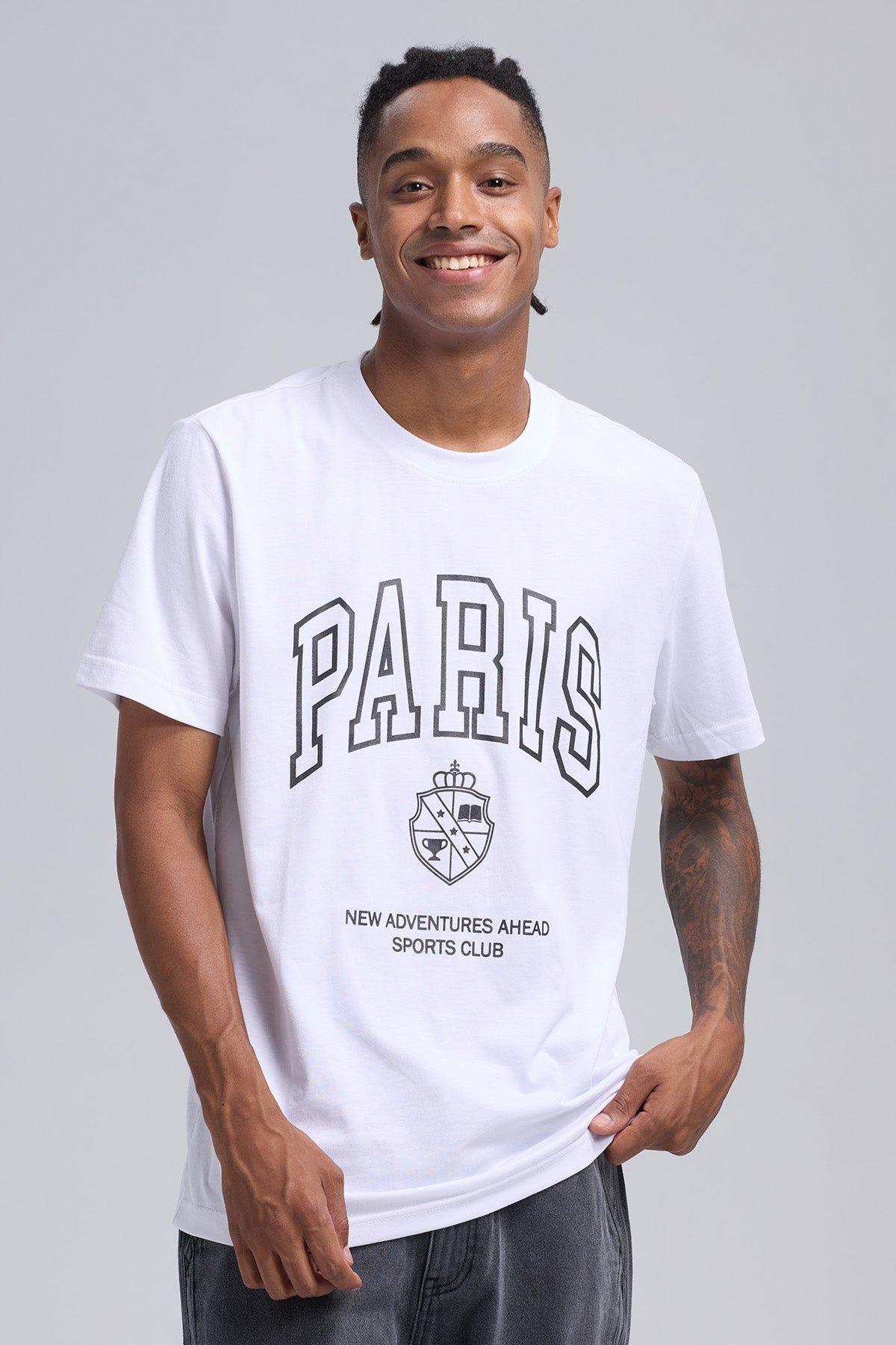 Polera Hombre Estampado Blanco II-1