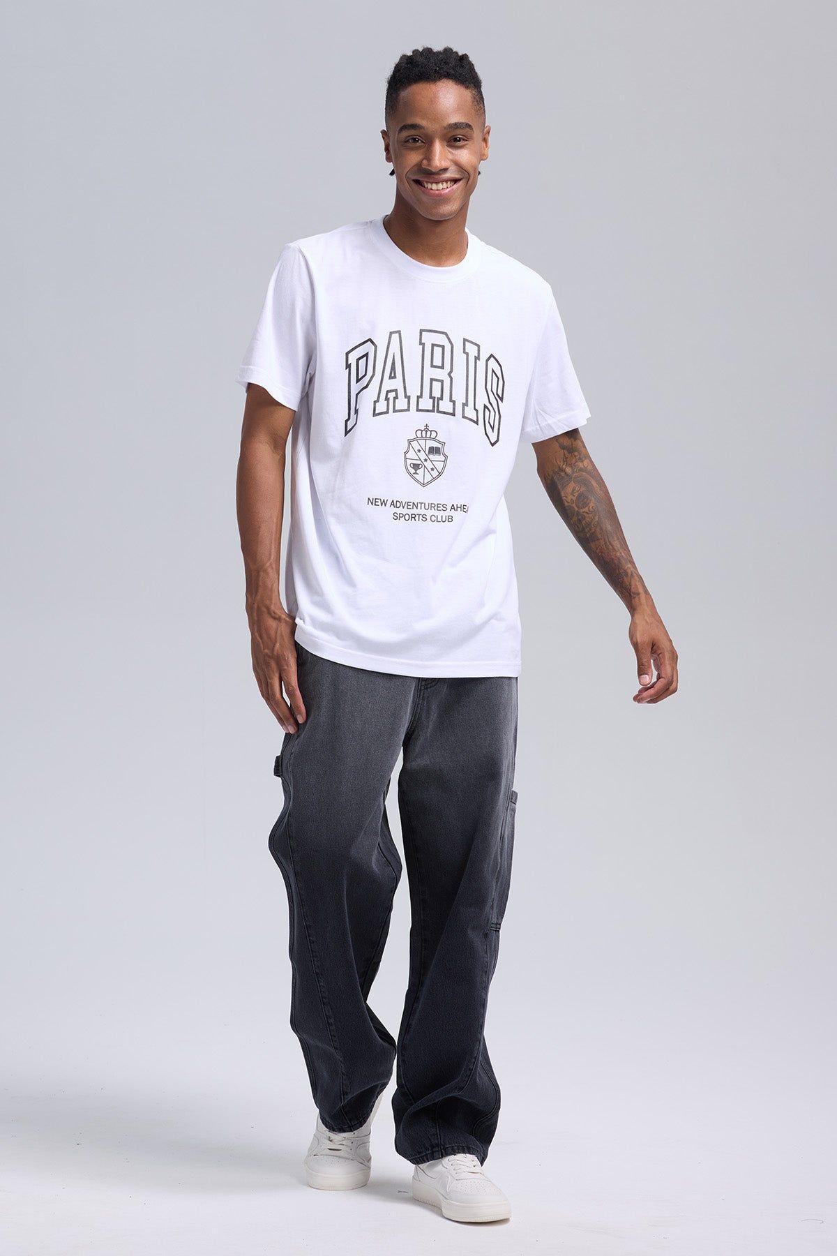 Polera Hombre Estampado Blanco II-3