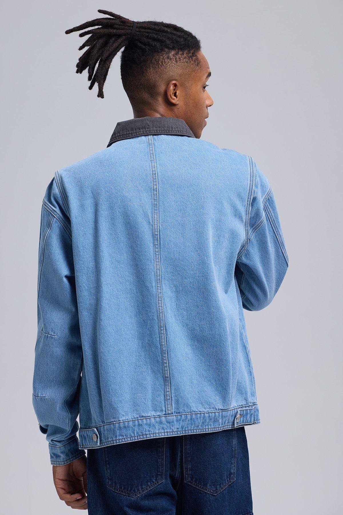 Chaqueta Hombre Denim Azul Claro-2