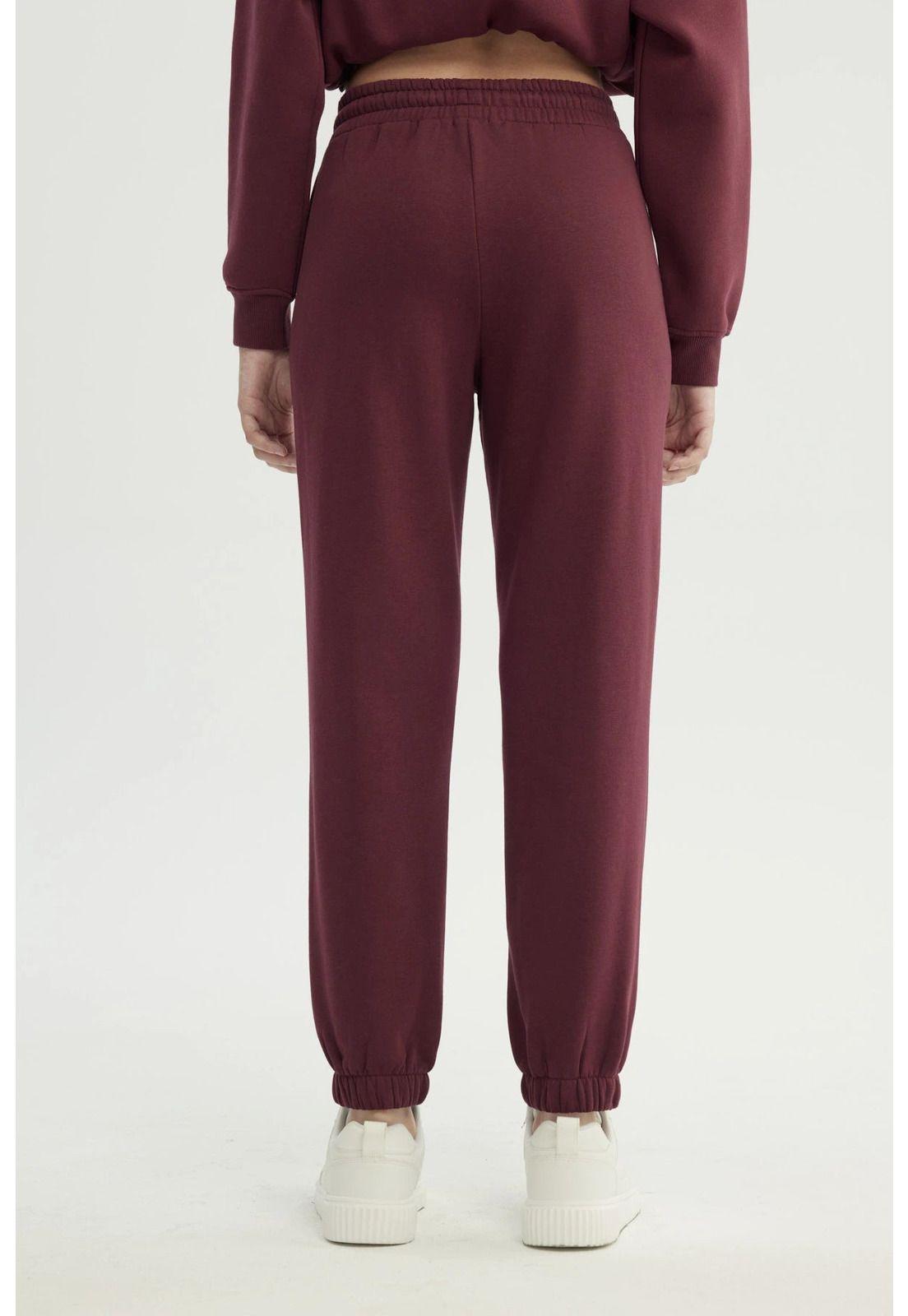 Pantalón Buzo Mujer Pitillo Burdeo-2