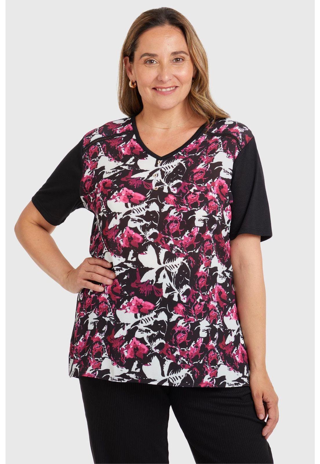 Polera Bimateria Negro-0