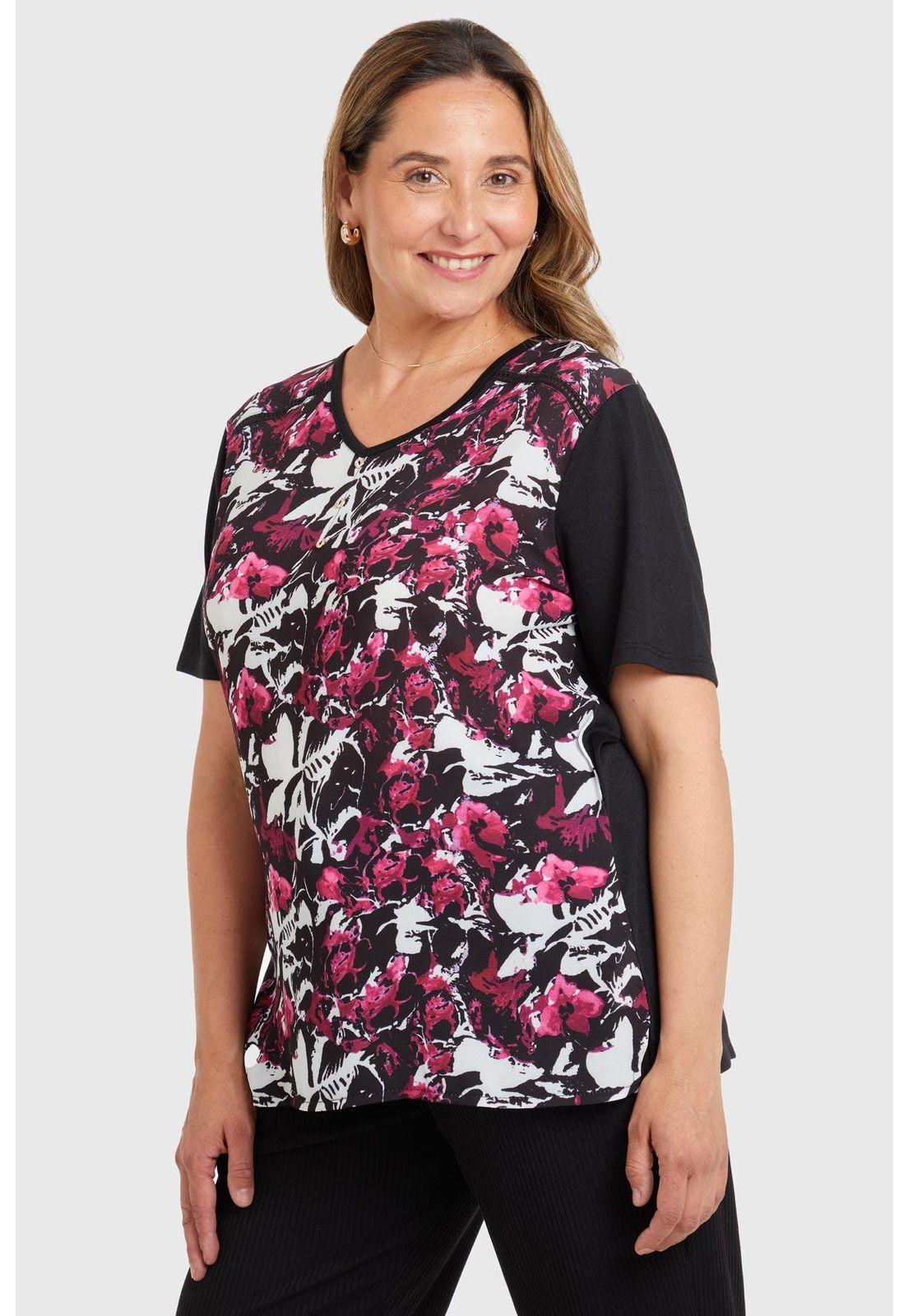 Polera Bimateria Negro-1
