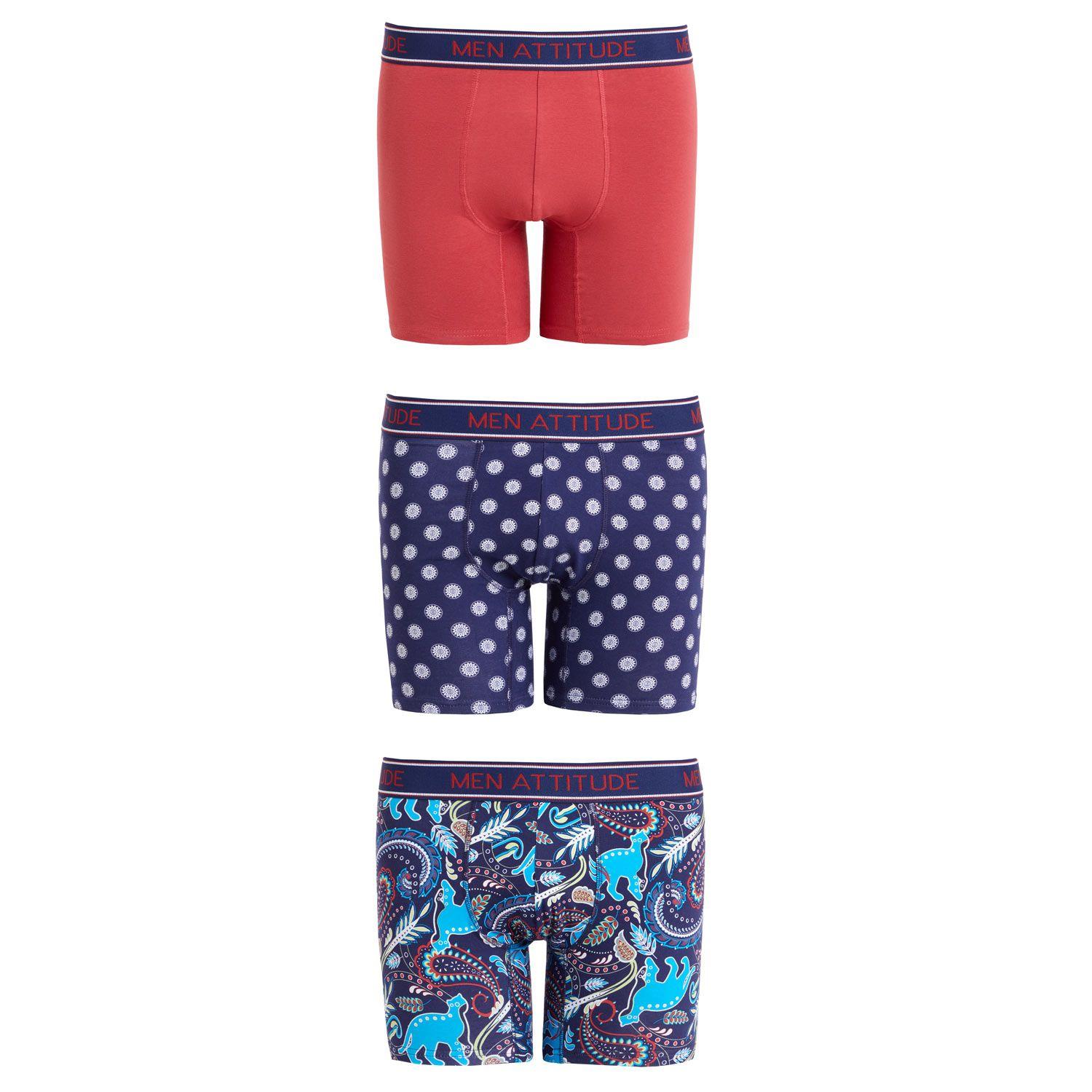 Boxer Tripack Estampado Burdeo Hombre-0