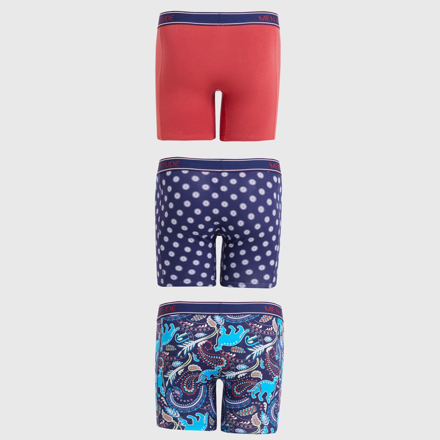 Boxer Tripack Estampado Burdeo Hombre-1