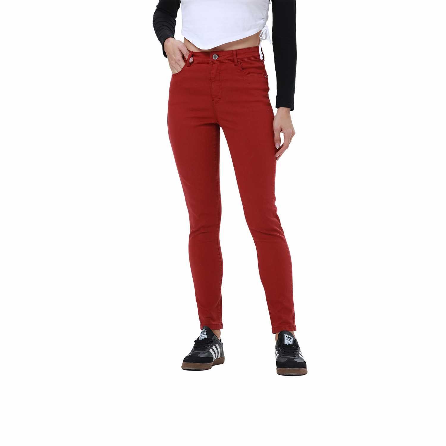 Jeans Mujer Super Skinny Co Rojo Italiano-0