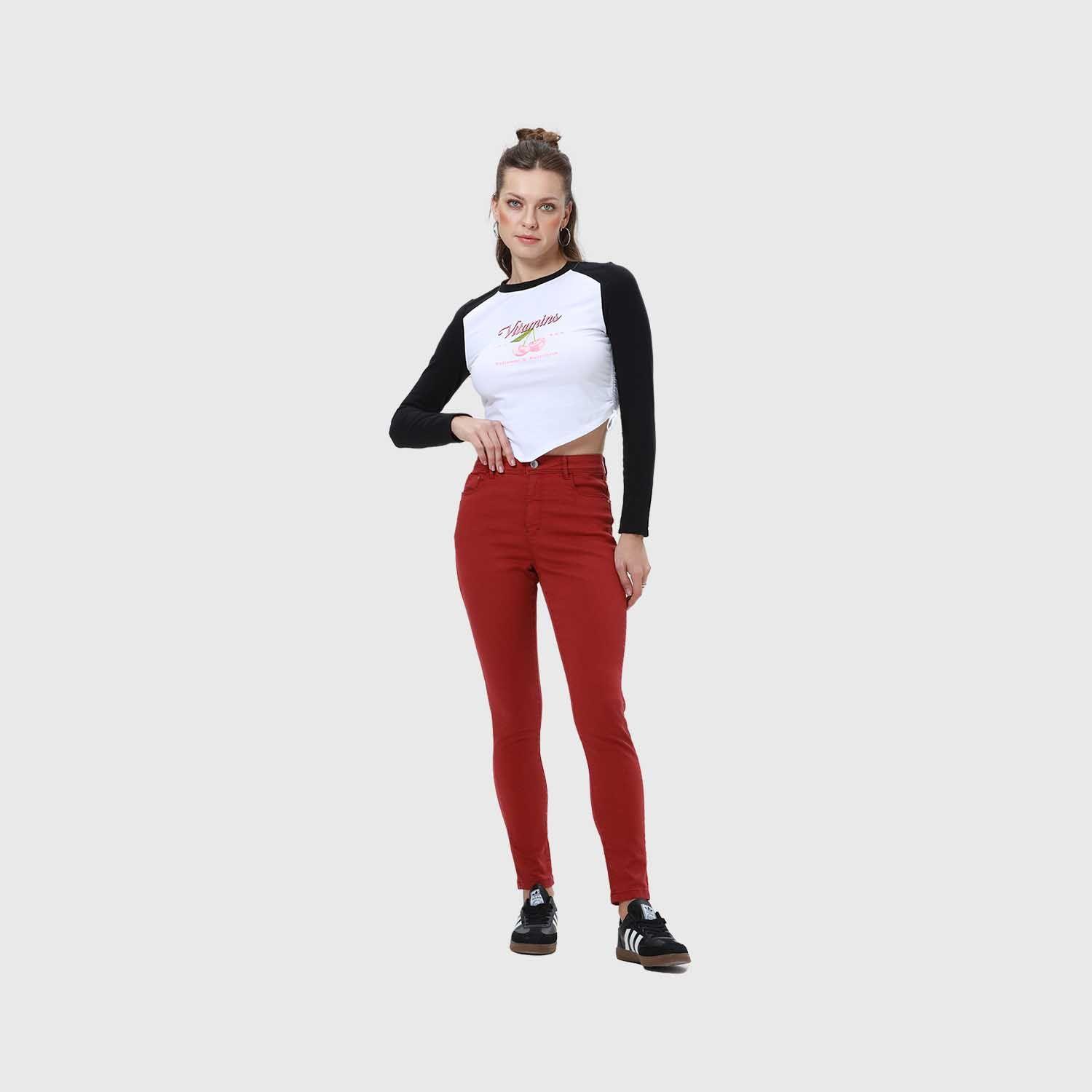 Jeans Mujer Super Skinny Co Rojo Italiano-3