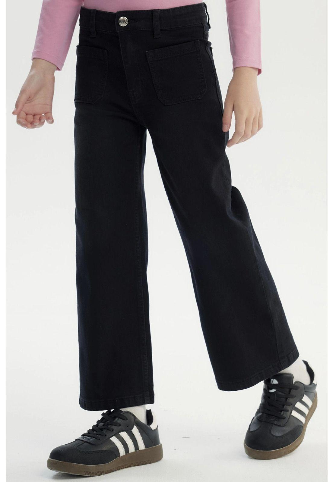 Jeans Niña Wide Leg Negro - lll-1