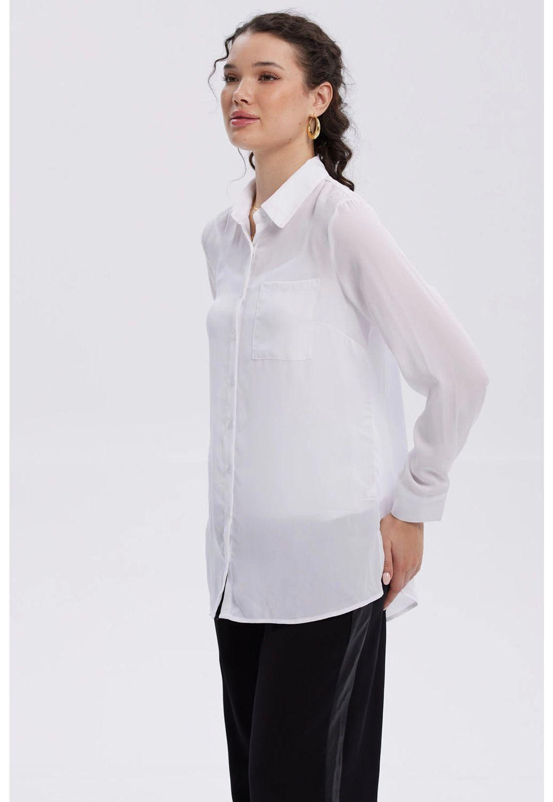 Blusa Mujer Abotonada Blanco-1