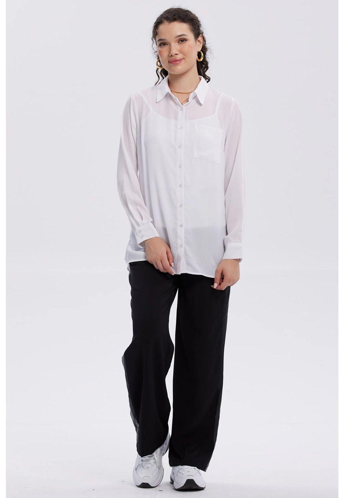 Blusa Mujer Abotonada Blanco-3