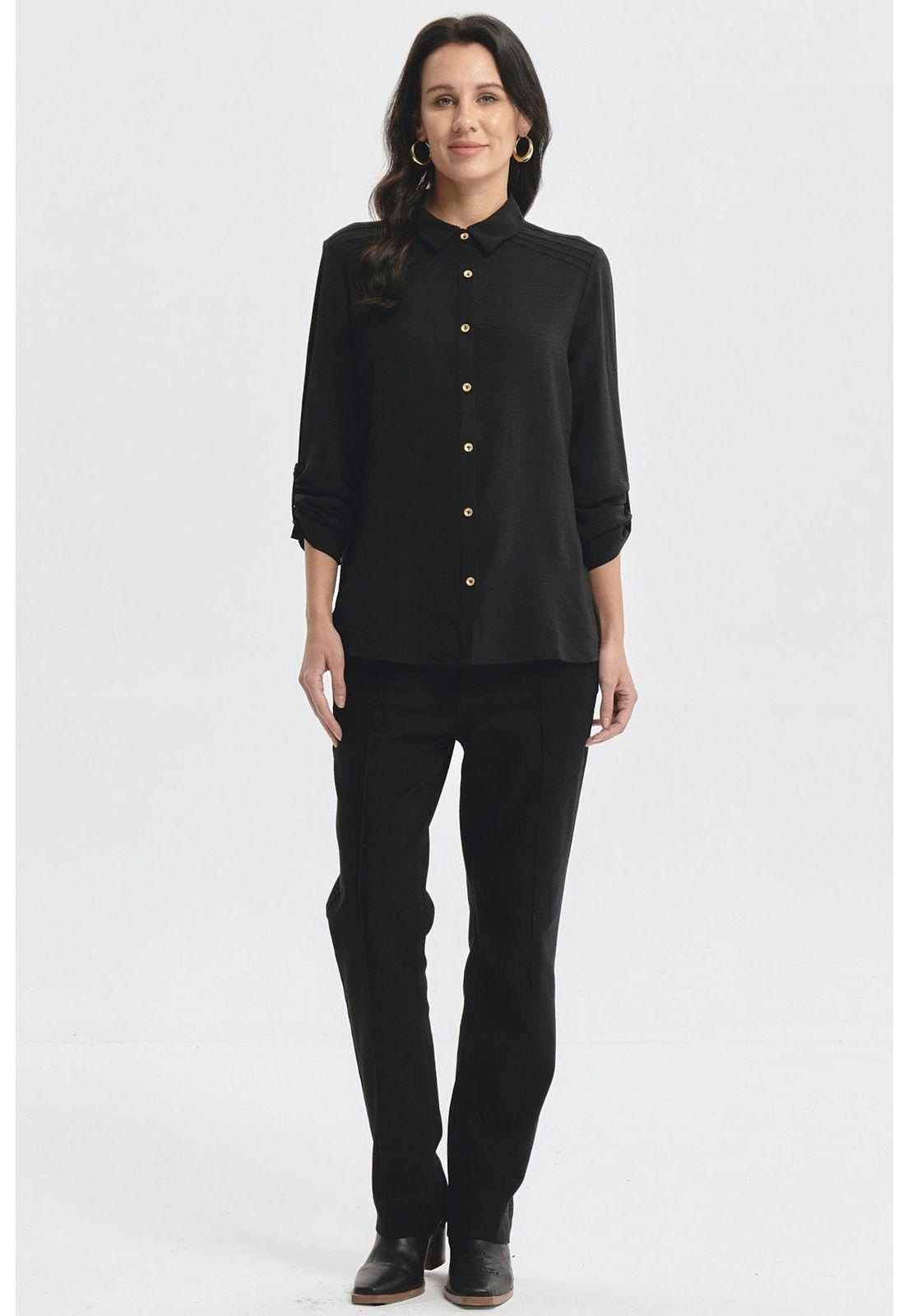 Blusa Mujer Roll Up Negro - ll-3