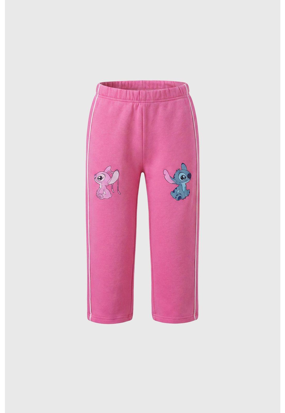Pantalón Buzo Niña Stitch Fucsia-0