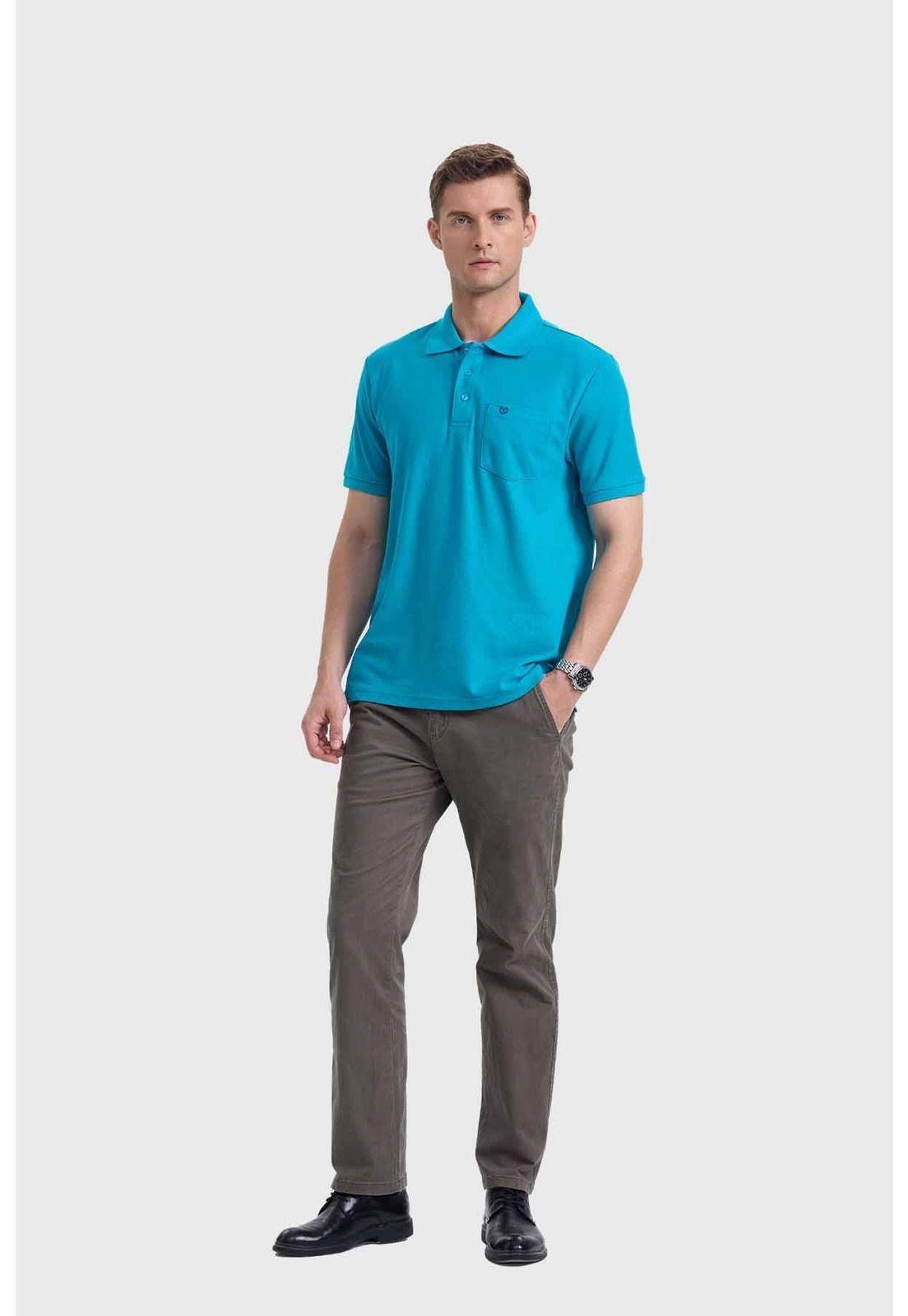 Polera Hombre Piqué Básica Turquesa - ll-3