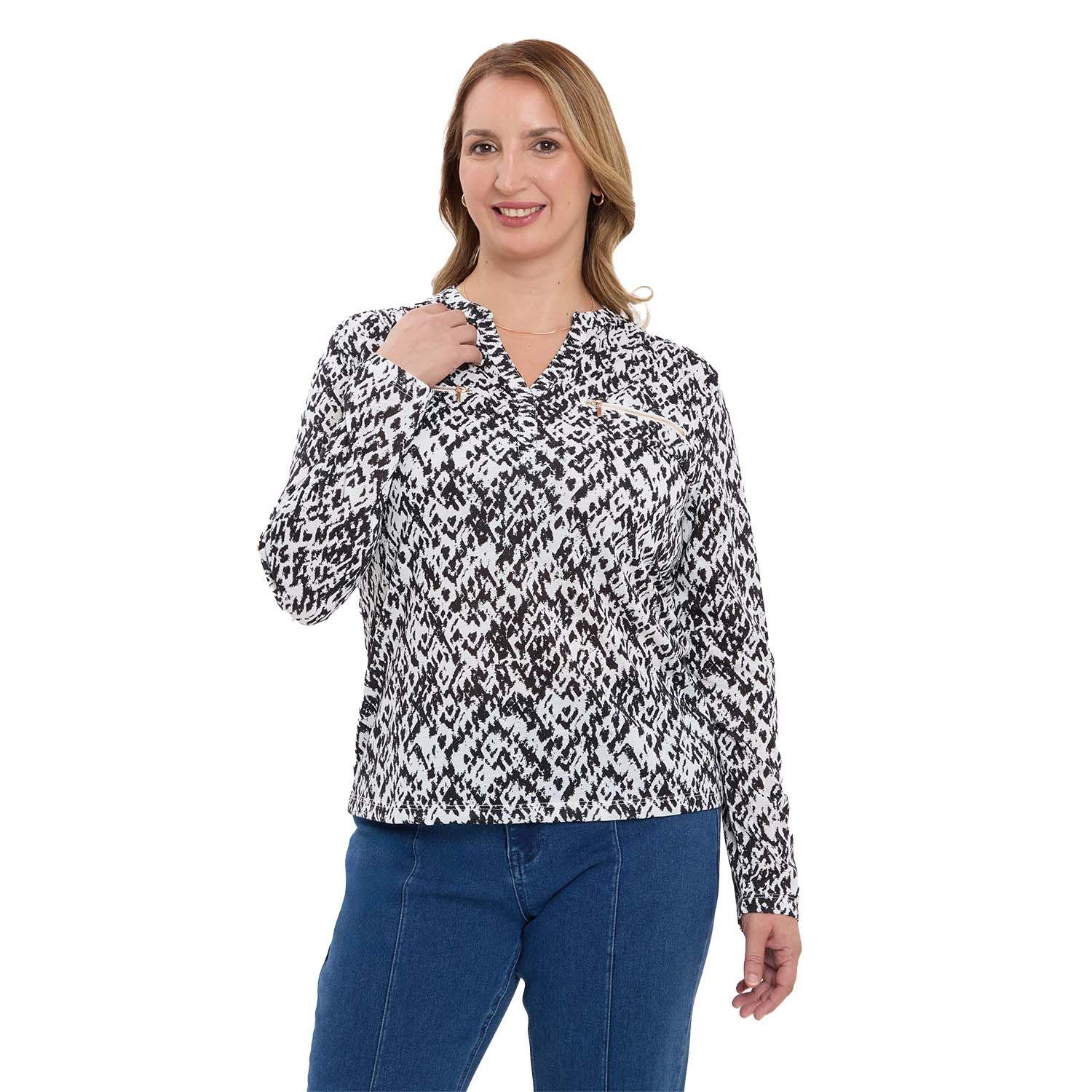 Polera Mujer Con Cierre Blanco-0
