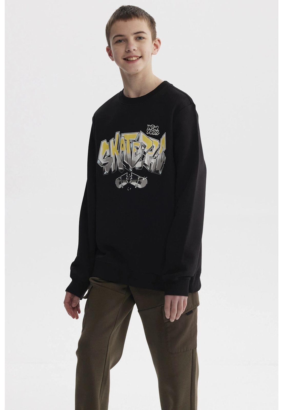 Polerón Niño Básico Teen Negro - ll-0