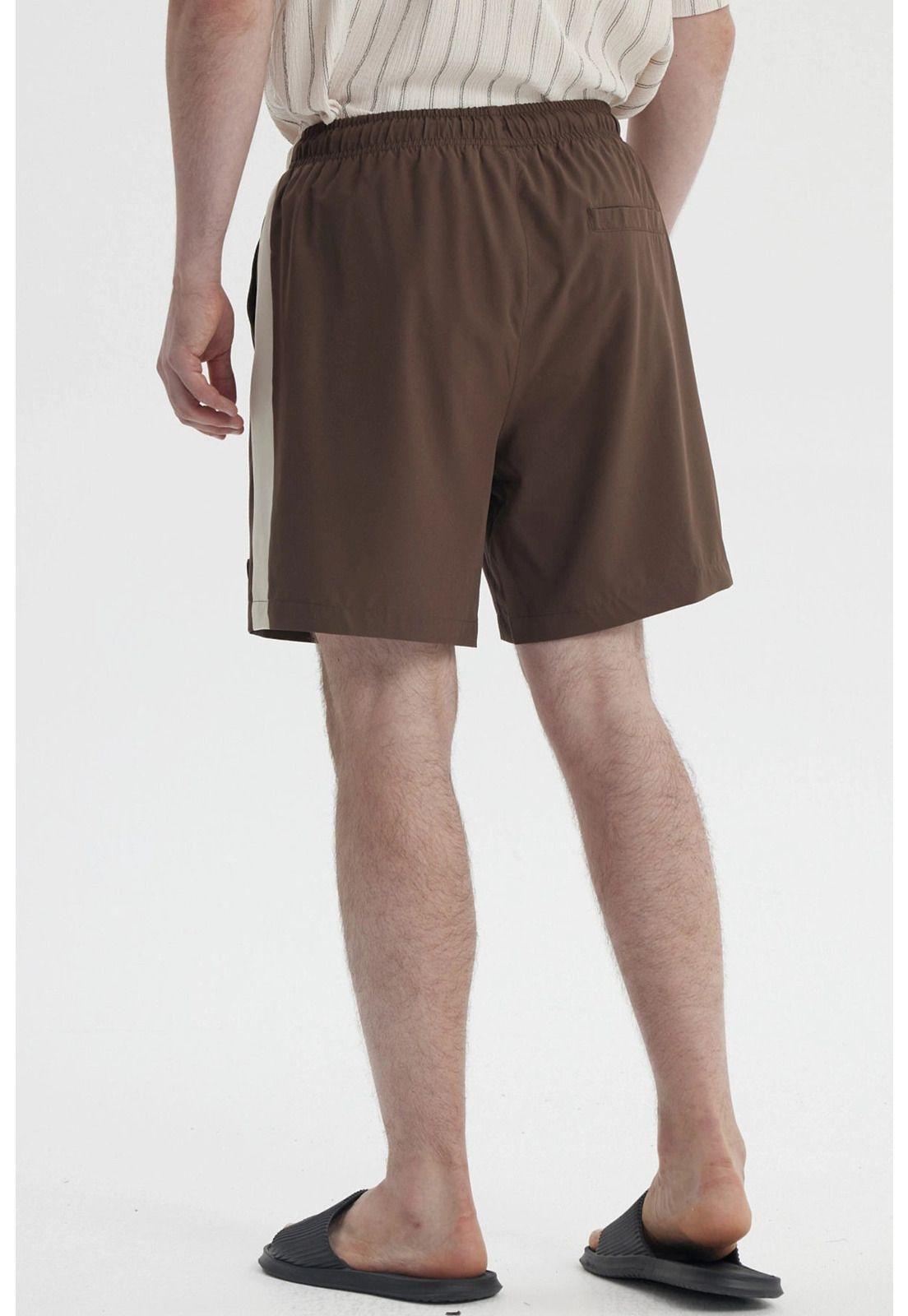 Short de Baño Hombre Liso Chocolate-2