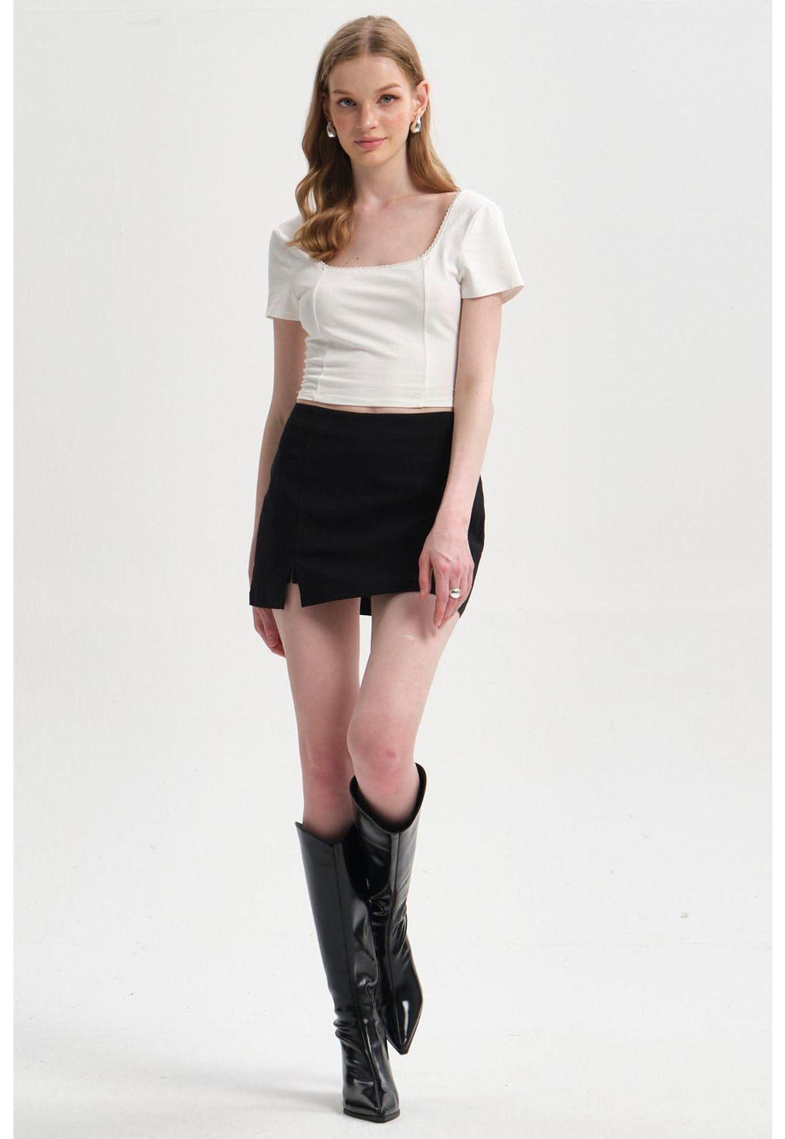 Falda Mujer Short Negro-3