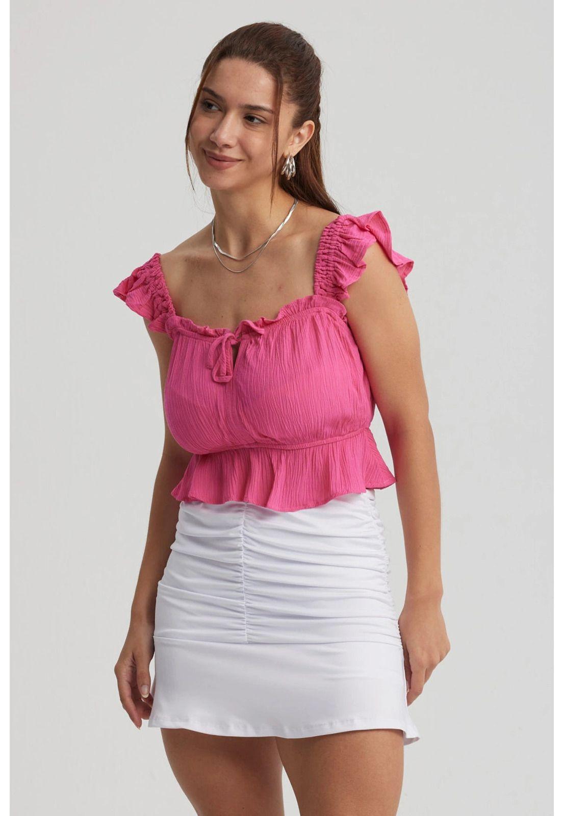 Blusa Mujer Panal Superior Rosado-1