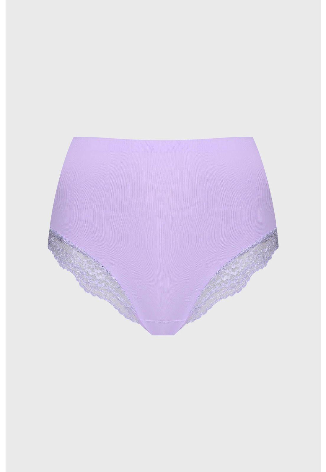 Calzón Mujer Tiro Alto Detalle Encaje Lila - ll-0