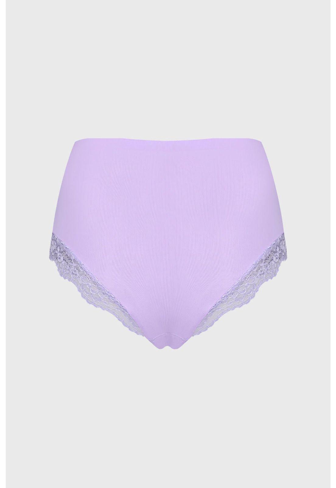 Calzón Mujer Tiro Alto Detalle Encaje Lila - ll-1