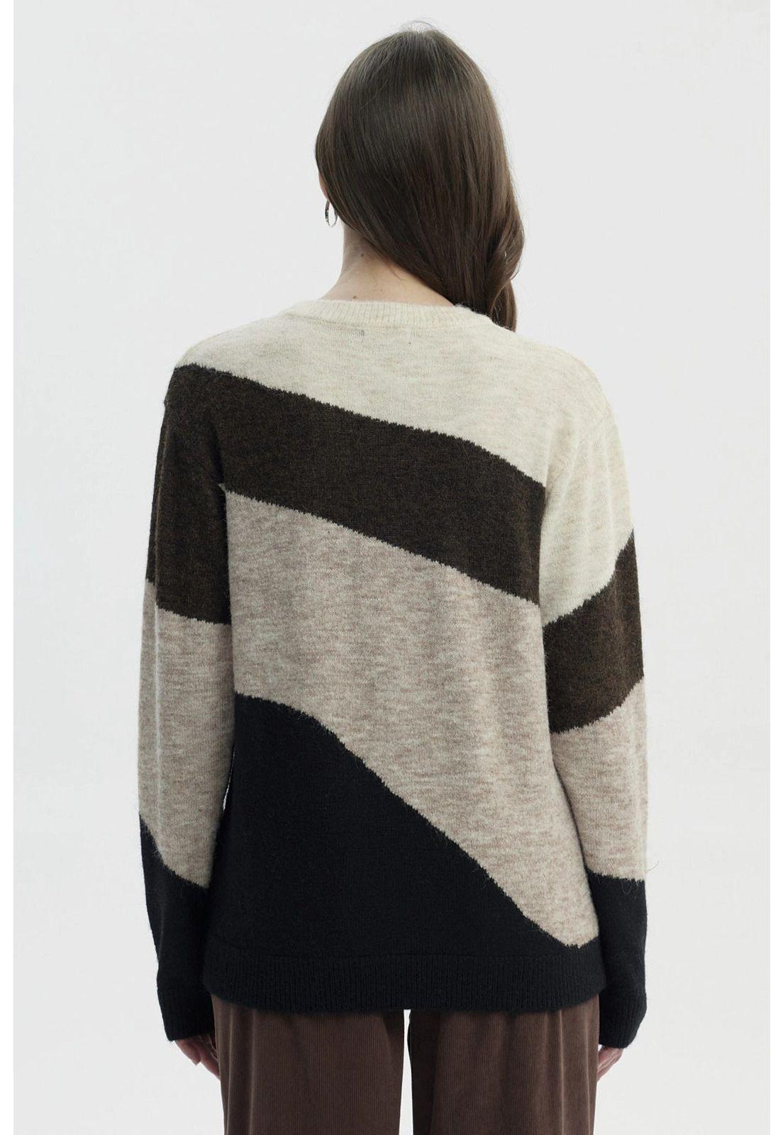 Sweater Mujer Slim Cuello Redondo Café - ll-2