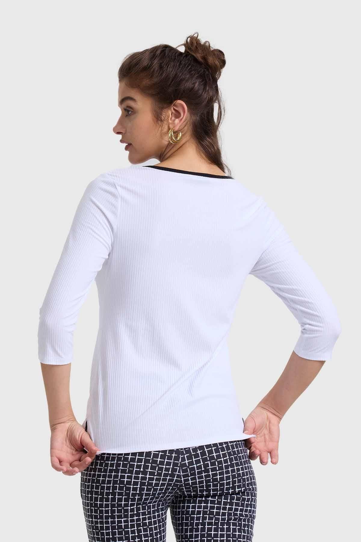 Polera Mujer Escote Corazón Blanco-2