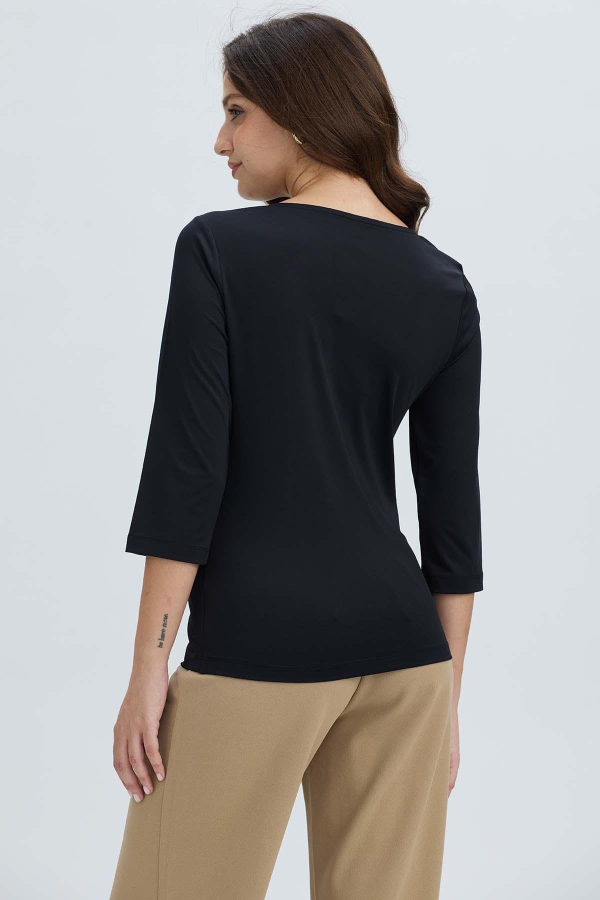 Polera Mujer Detalle Hombro Negro-2