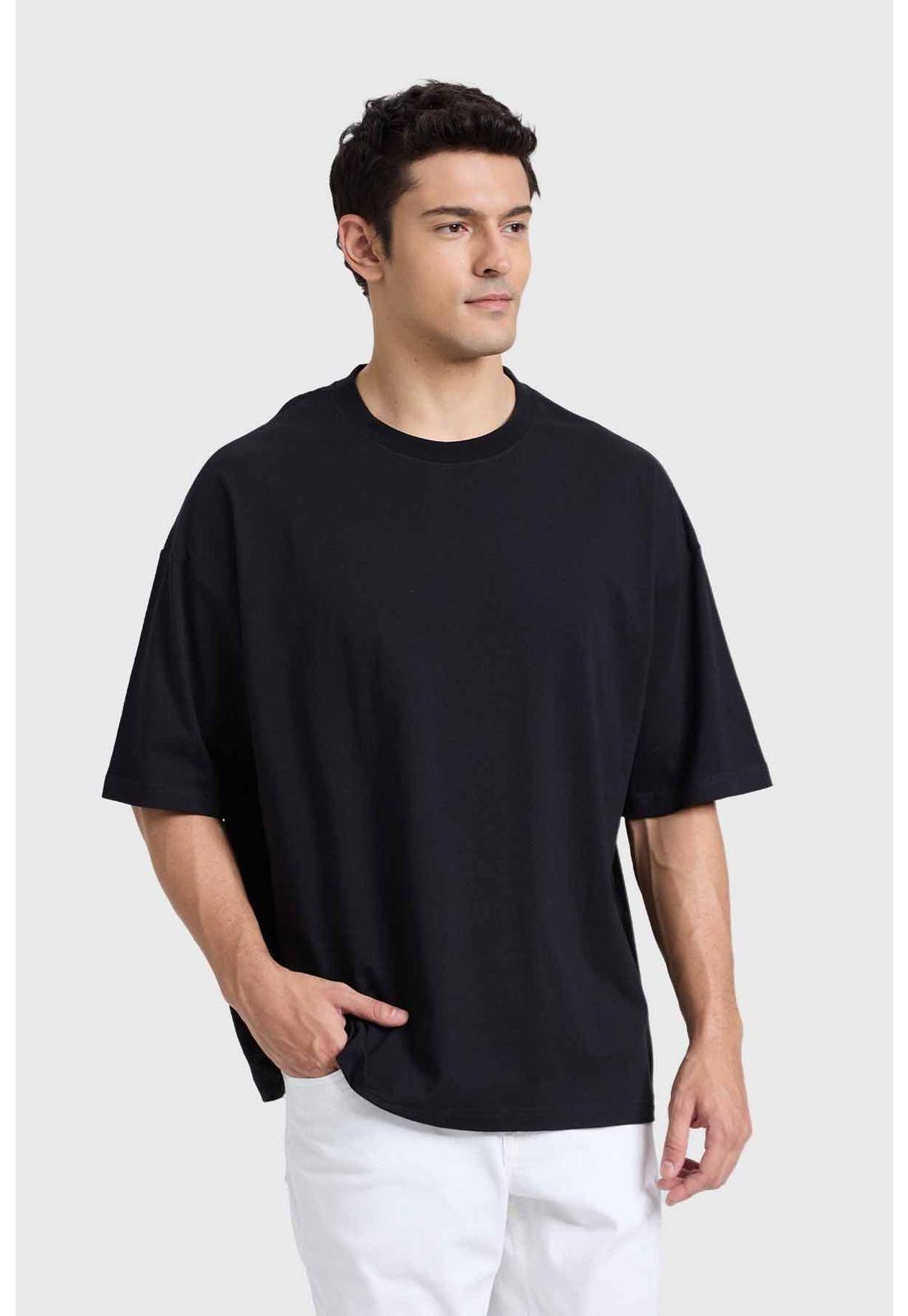 Polera Hombre Oversize Negro-1