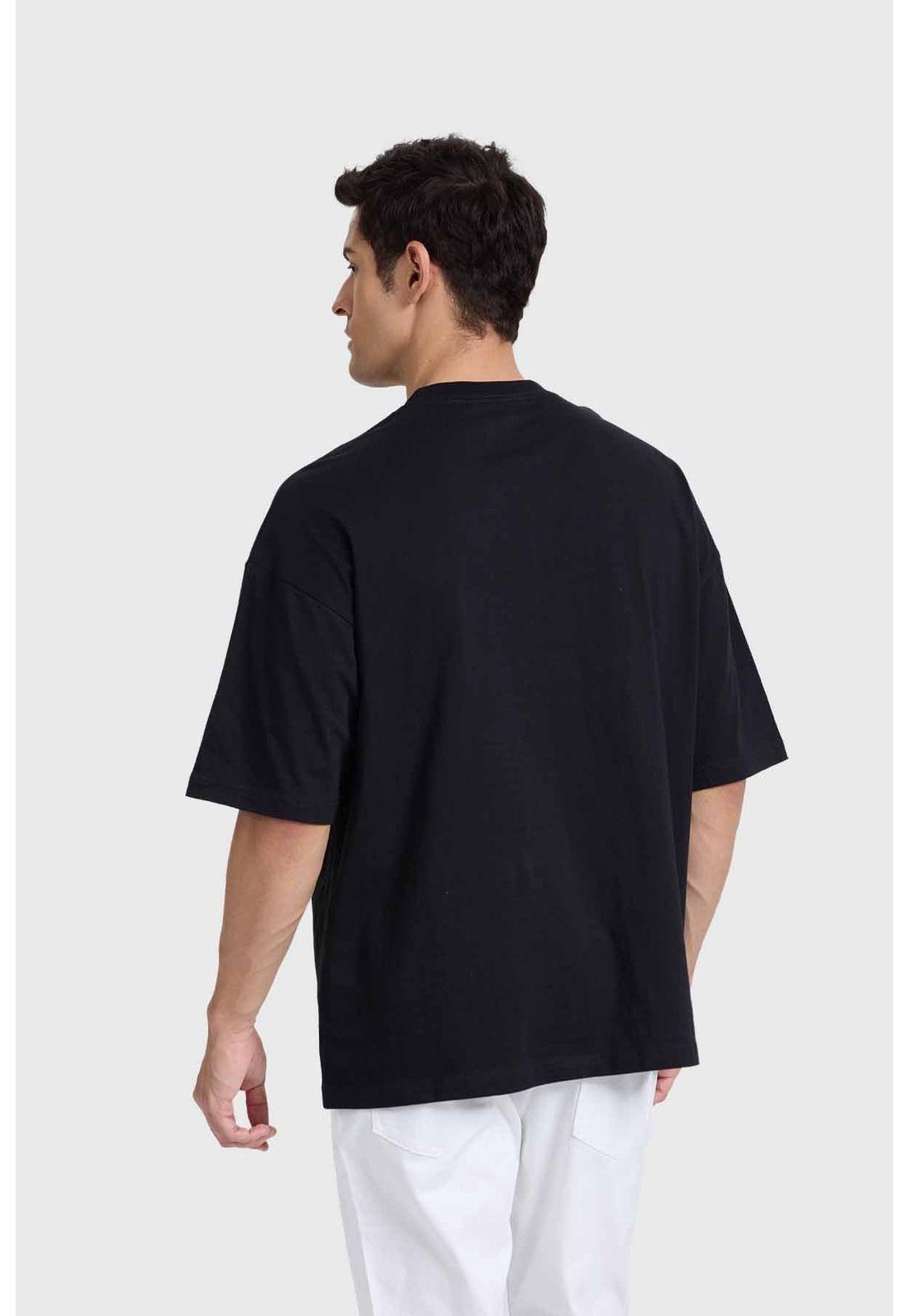 Polera Hombre Oversize Negro-2