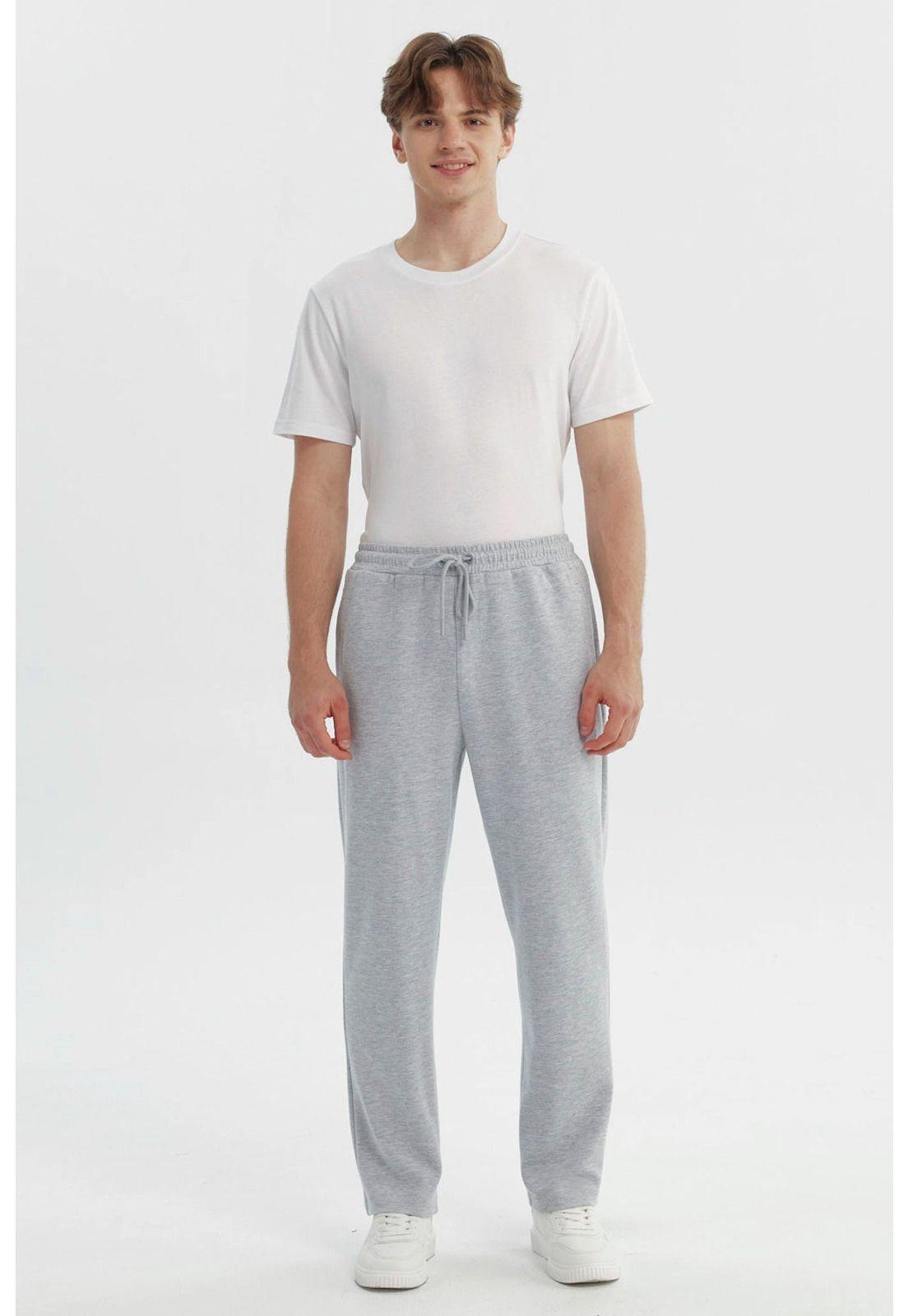 Pantalón Buzo Hombre Slim Gris Melange-3