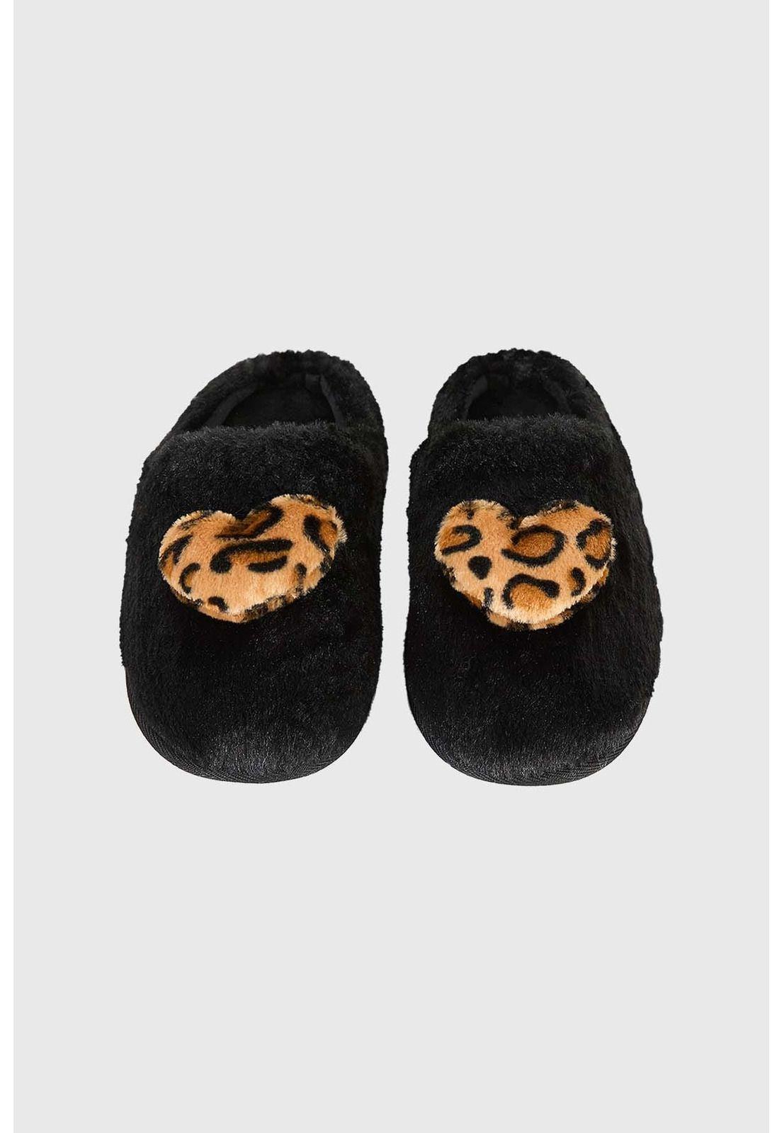 Pantufla Mujer Con Pompón Negro-0