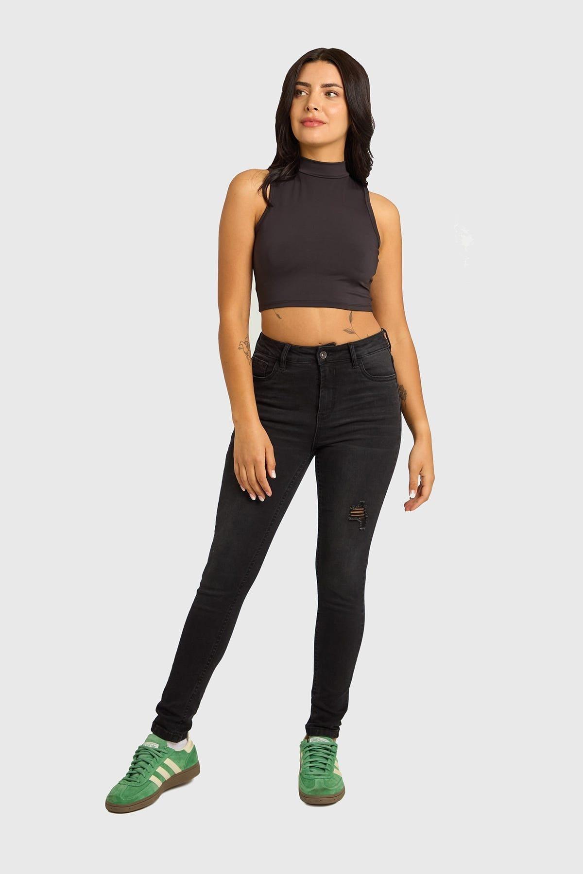 Jeans Mujer Skinny Lia Lavado Negro-2