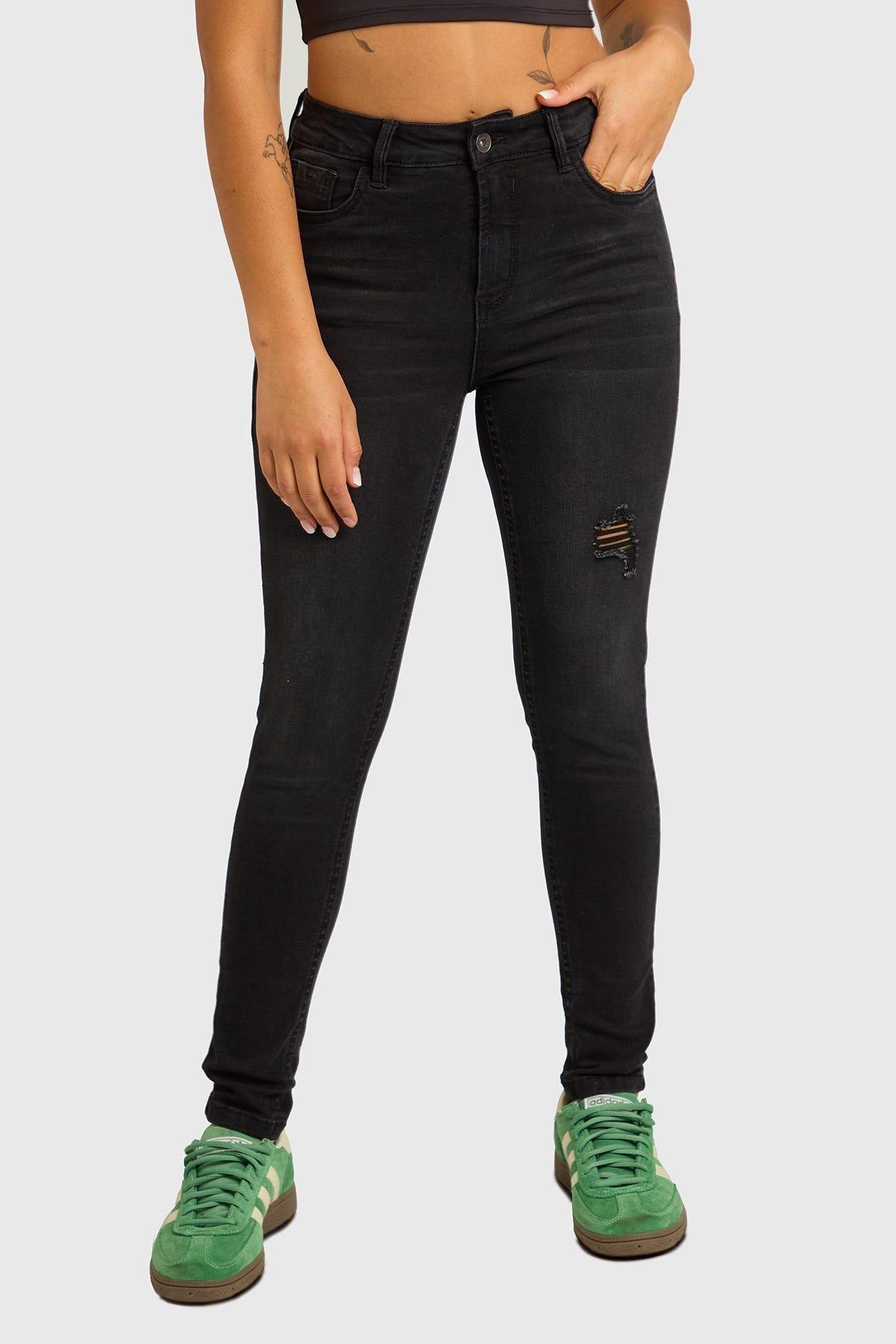 Jeans Mujer Skinny Lia Lavado Negro-4