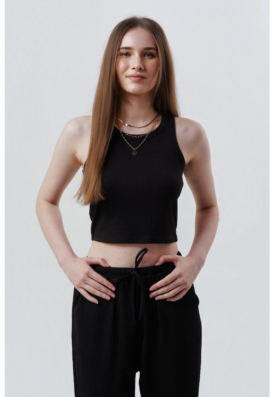 Polera Slim Mujer Negro - ll-0