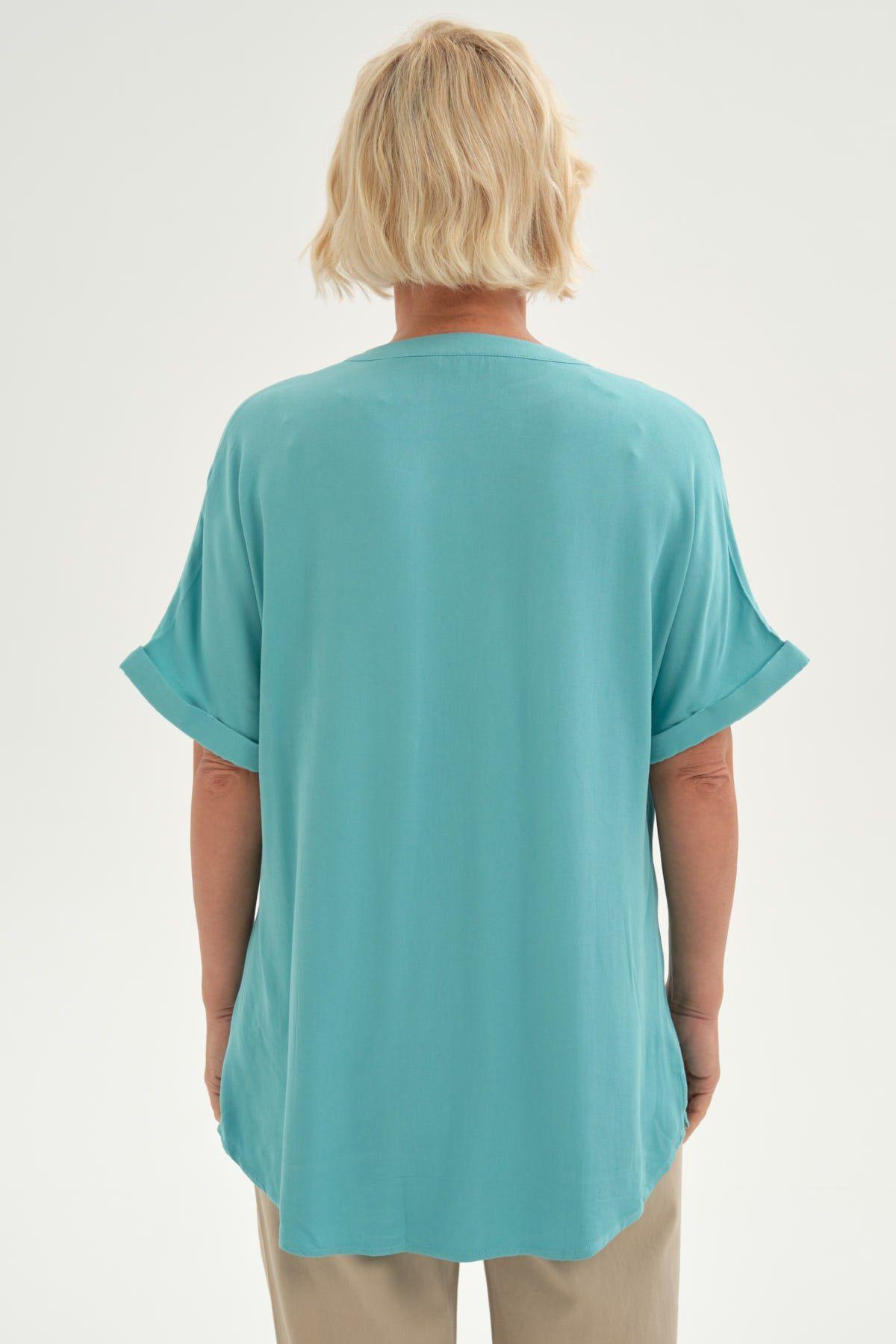 Blusa Mujer Lisa 2 Tapetas Celeste-2