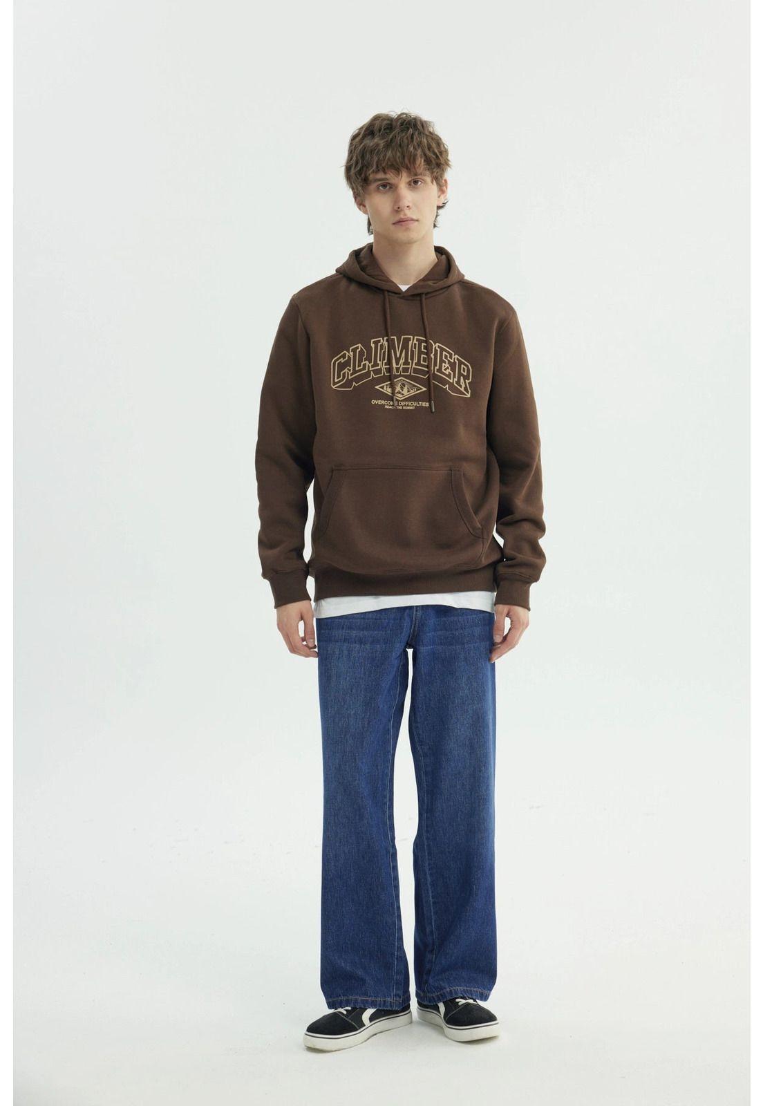 Polerón Hombre Regular Marron-3