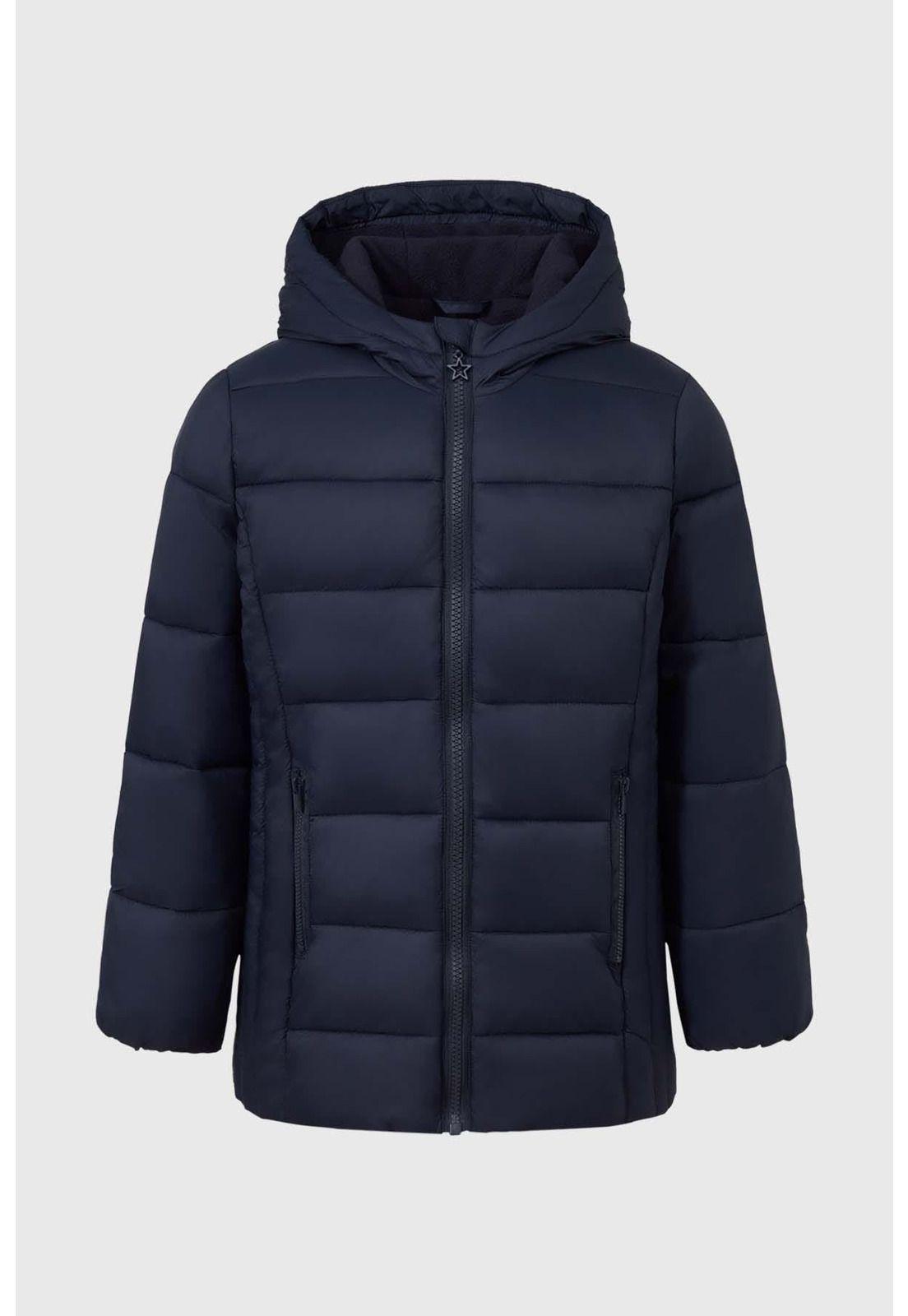 Parka Escolar Larga Con Polar Azul-0